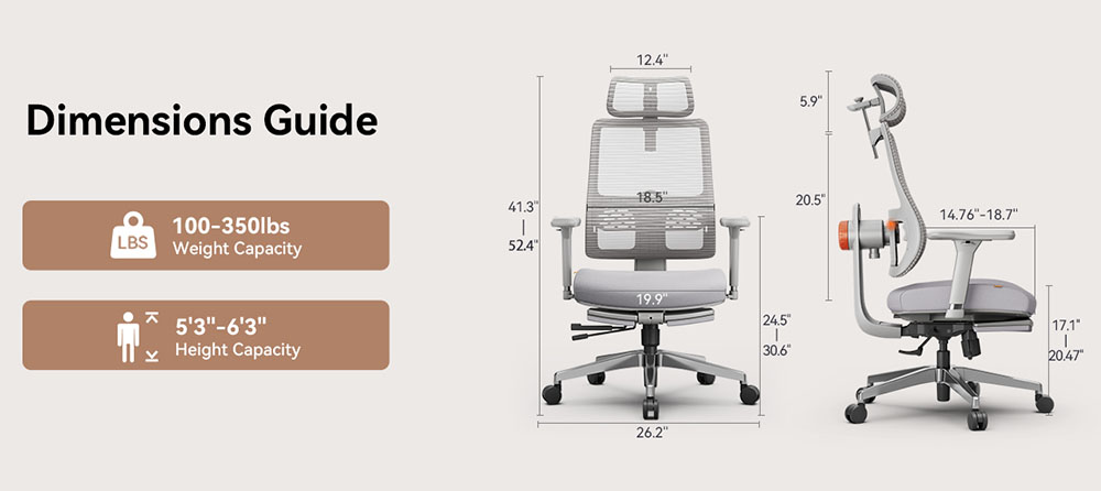 NEWTRAL MagicH-GPro Ergonomic Chair with Footrest + Detachable Workstation Desktop, Gray
