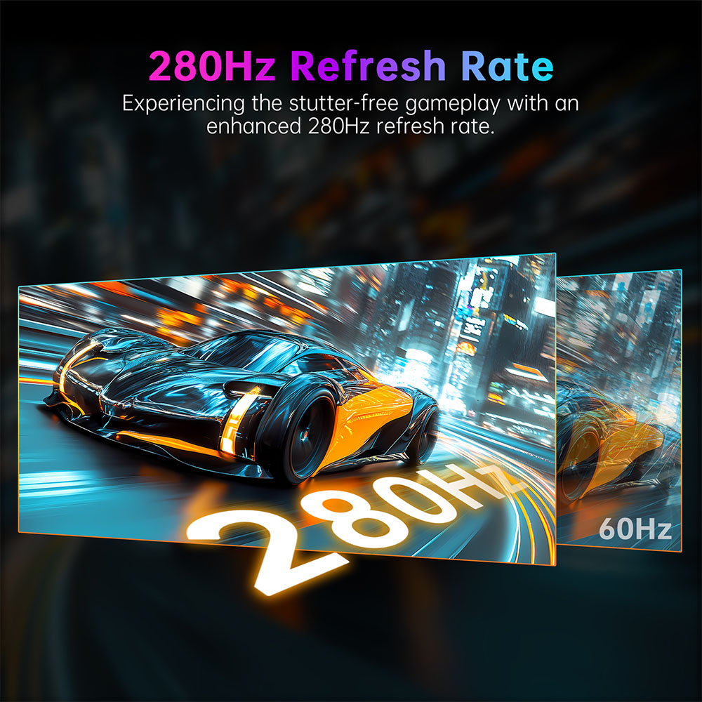 KTC H27E22P Gaming Monitor, 27 inch 1920*1080 FHD FAST VA Panel, 4000:1 Contrast Ratio, 280Hz High Refresh, 1ms GTG Response Time, FreeSync & G-Sync, HDR10, Low Blue Light & Flicker-Free, 2*HDMI 2.0, 1*DP 1.4, 1*USB 2.0, 1*Earphone