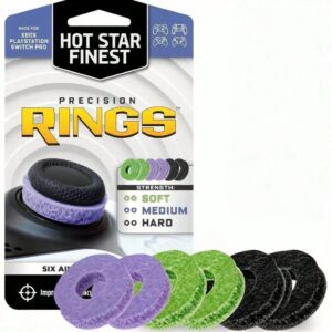 Professional-Grade Precision Rings for Controller Thumbsticks (6-Pack) | 3 Resistance Levels (Soft/Medium/Hard) | Improves Aiming Accuracy | Compatible with Xbox, PlayStation, and Switch Pro