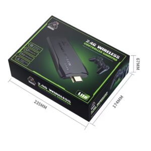 Wireless Retro Game Console, Retro Game Stick with Built-in 23 Emulators, 4K HDMI Output, 2.4GHz Wireless Controller, Plug and Play Video Games for TV (64GB)